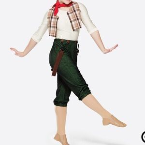 Costume: Plaid Vest with Red Scarf and Green Pants